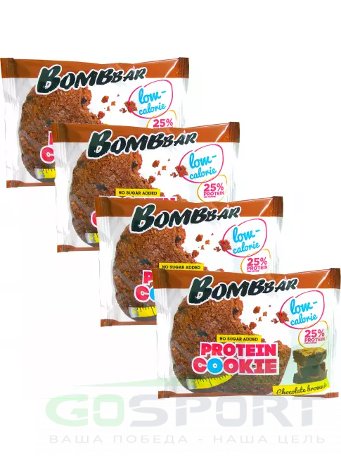 Протеиновый батончик BombBar Protein cookie 4 x 40 г, Шоколадный брауни