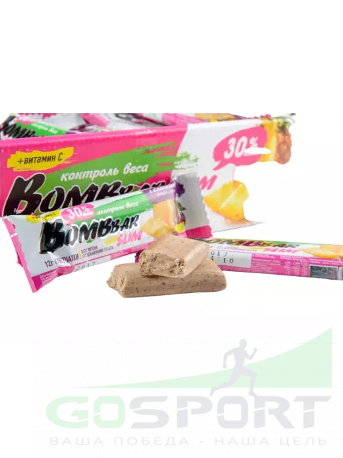 Протеиновый батончик BombBar Protein Bar Slim 30x35 г, Ананас - вишня