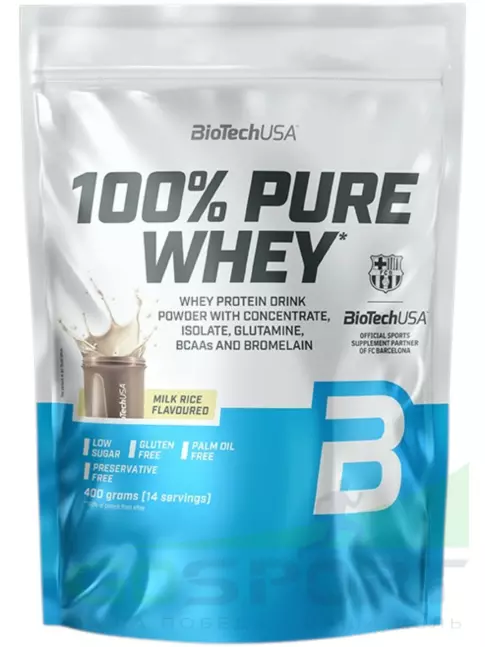 Сывороточный протеин BioTechUSA 100% Pure Whey 400 г, Рисовый пудинг Сывороточный протеин BioTechUSA 100% Pure Whey 400 г, Рисовый пудинг