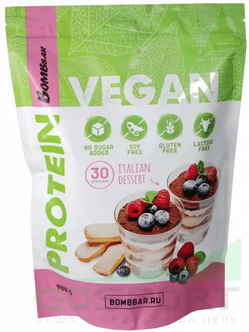 Протеин для веганов BombBar VEGAN Protein 900 г, Итальянский десерт Протеин для веганов BombBar VEGAN Protein 900 г, Итальянский десерт