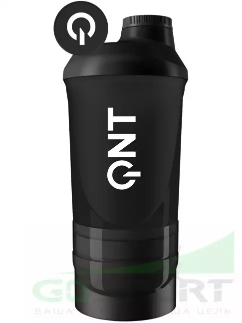  QNT Шейкер 600+350 мл черный дым 