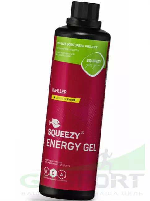 Гель питьевой SQUEEZY DRINK GEL no caffeine 500 мл, Малина
