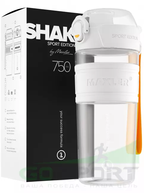  MAXLER Shaker Bottle Sport Edition 750 мл, Белый