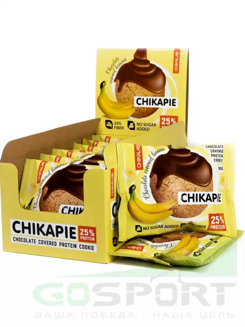 Протеиновый батончик Chikalab ChikaPie 9 x 60 г, Банан в шоколаде