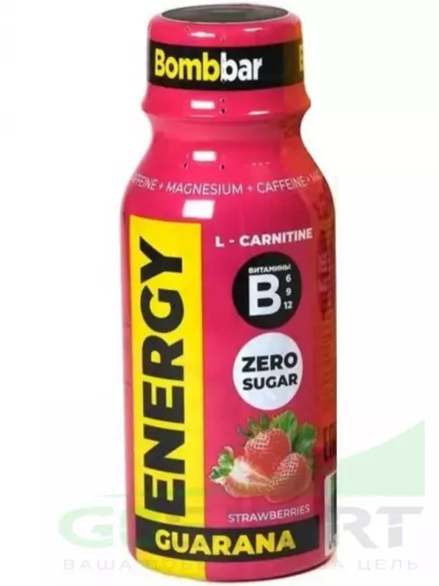 L-Карнитин жидкий BombBar SHOT Energy L-Carnitine Guarana 100 мл, Клубника-Земляника