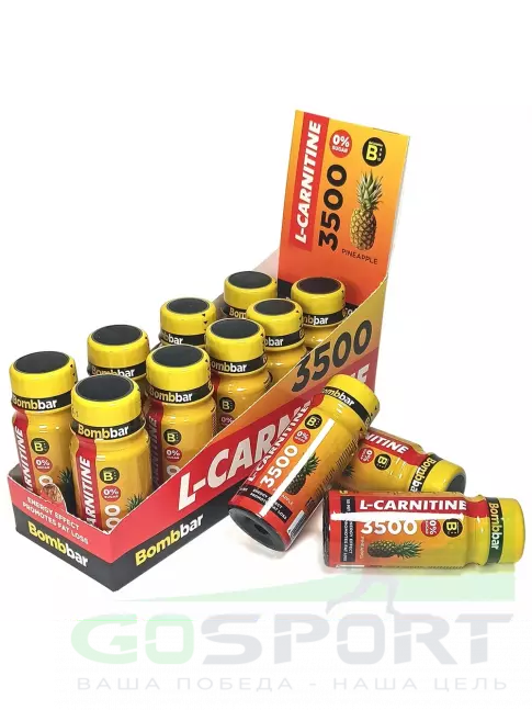 L-Карнитин жидкий BombBar L-Carnitine 3500 Shot 12 x 50 мл, Ананас