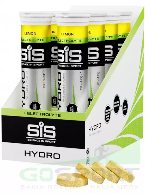 Изотоник SCIENCE IN SPORT (SiS) GO Hydro Tablet 8 x 20 таблеток, Лимон