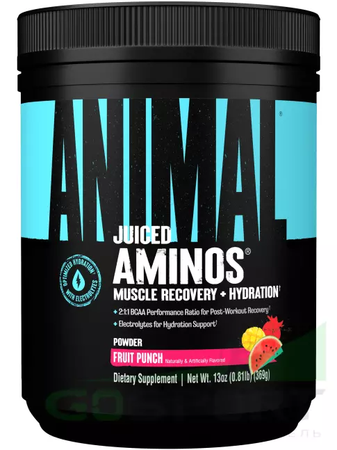 Аминокислоты UNIVERSAL NUTRITION Juiced Aminos 369 г, Фруктовый пунш Аминокислоты UNIVERSAL NUTRITION Juiced Aminos 369 г, Фруктовый пунш