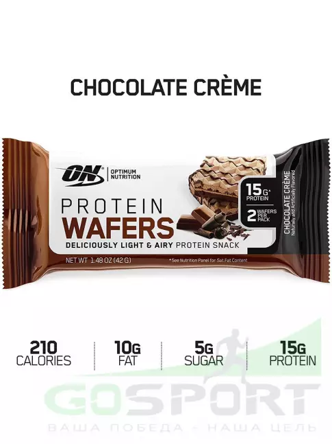 Протеиновый батончик OPTIMUM NUTRITION Protein Wafers 40 г, Шоколадный крем