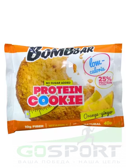 Протеиновый батончик BombBar Protein cookie 40 г, Апельсин - Имбирь