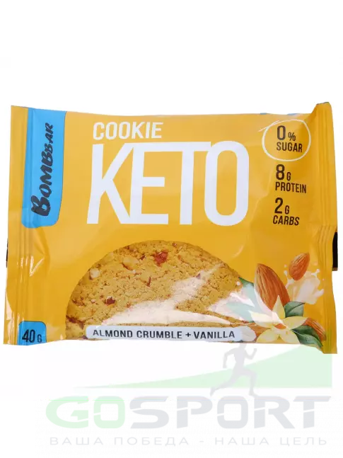 Протеиновый батончик BombBar Кето печенье COOKIE KETO 4 х 40 г, Со вкусом миндального крамбла с ванилью Протеиновый батончик BombBar Кето печенье COOKIE KETO 4 х 40 г, Со вкусом миндального крамбла с ванилью