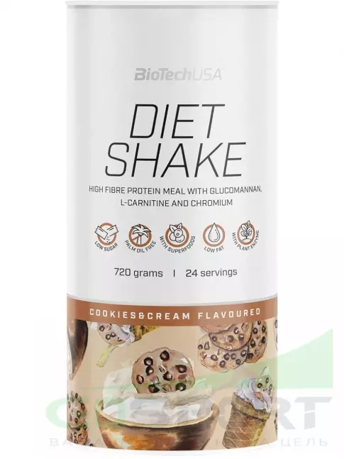 Сывороточный протеин BioTechUSA Diet Shake 720 г, Печенье-Крем Сывороточный протеин BioTechUSA Diet Shake 720 г, Печенье-Крем
