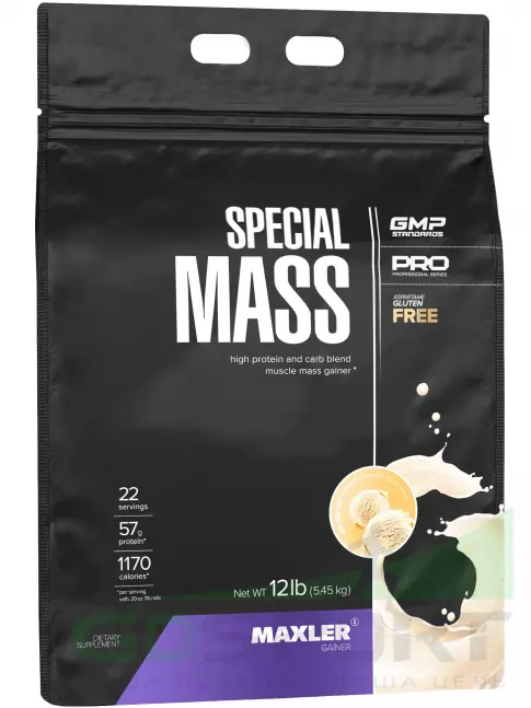 Гейнер MAXLER Special Mass Gainer 5450 г, Ванильное мороженое