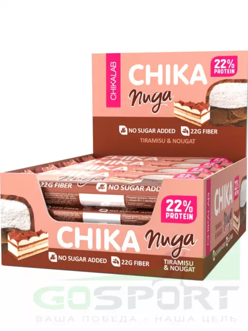 Протеиновый батончик Chikalab Батончик глазированный Chika nuga 20 x 50 г, Тирамису