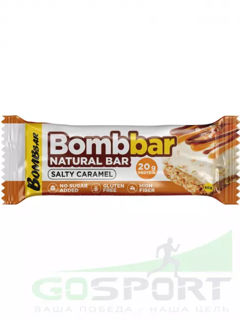 Протеиновый батончик BombBar Protein Bar 60 г, Соленая карамель
