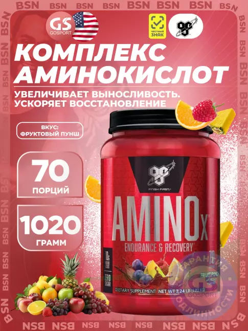 БСАА BSN Amino-X 2:1:1 1020 г, Фруктовый пунш