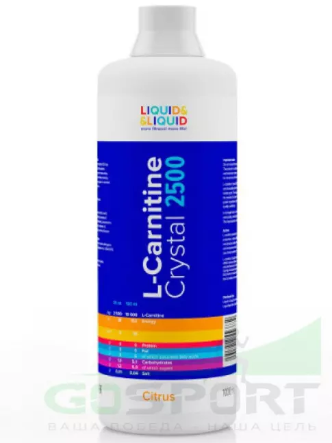  LIQUID & LIQUID L-Carnitine Crystal 2500 1000 мл, Цитрус