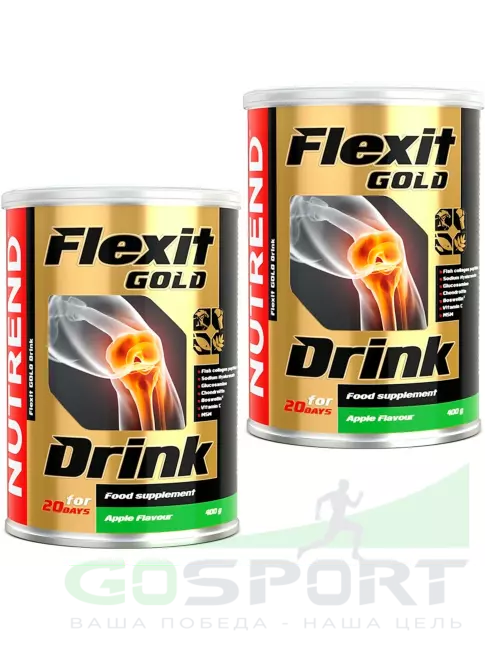 Комплекс хондропротекторов NUTREND Flexit Gold Drink 2 x 400 г, Яблоко Комплекс хондропротекторов NUTREND Flexit Gold Drink 2 x 400 г, Яблоко