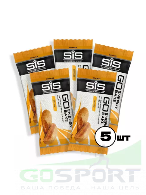 Энергетический батончик SCIENCE IN SPORT (SiS) GO Energy Bake 5 x 50 г, Апельсин
