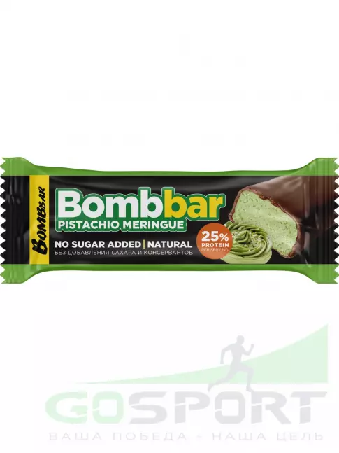 Протеиновый батончик BombBar Батончик в шоколаде без сахара 40 г, Фисташковая меренга