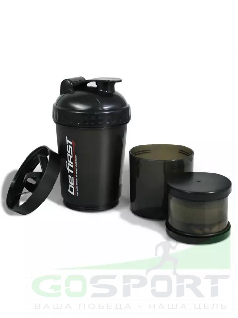 Шейкер 600 мл Be First TS 1323 3-в-1 600 мл, Черный