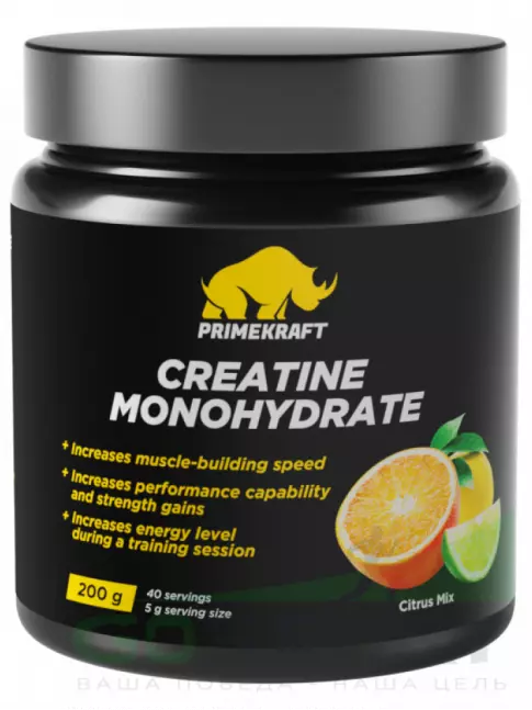 Креатин моногидрат PRIMEKRAFT Creatine Monohydrate 4500 mg 200 г, Цитрусовый микс