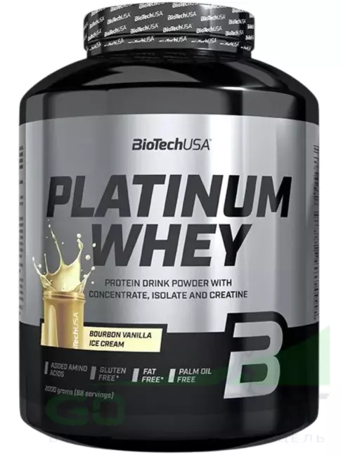 Сывороточный протеин BioTechUSA Platinum Whey 2000 г, Мороженое бурбонская ваниль