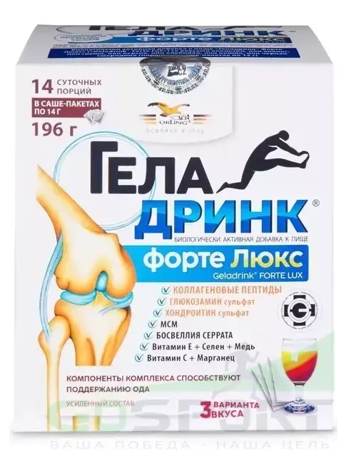 Комплекс хондропротекторов ГЕЛАДРИНК Форте Люкс 14 x 14 г, Mix