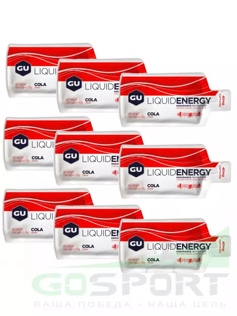 Гель питьевой GU ENERGY GU Liquid Enegry Gel caffeine 9 саше x 60 g, Кола