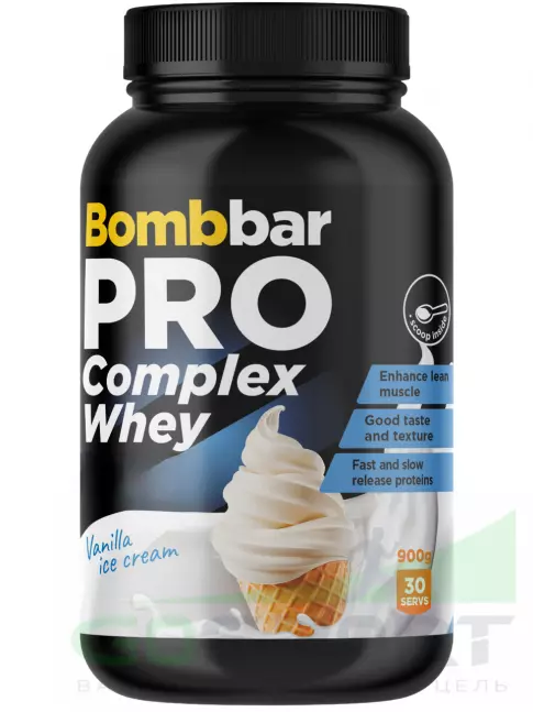 Комплексный протеин BombBar Pro Complex Whey 900 г, Ванильное мороженое