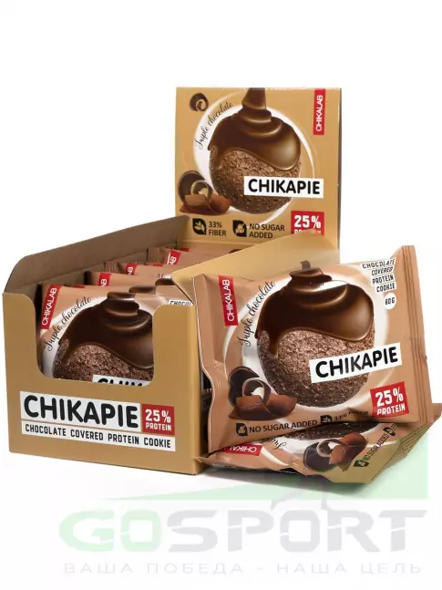 Протеиновый батончик Chikalab ChikaPie 9 x 60 г, Тройной шоколад