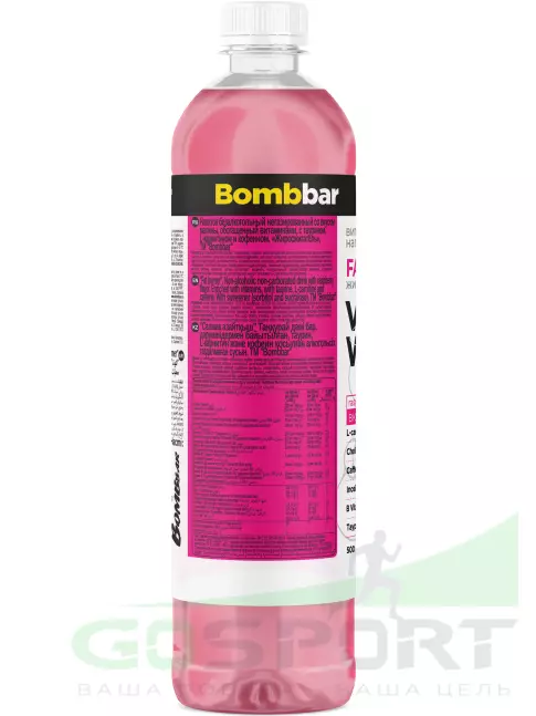 Диетический продукт BombBar Витаминизированный напиток FAT BURNER 6 x 500 мл, Малина