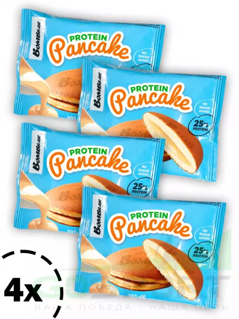 Протеиновый батончик BombBar Панкейк протеиновый 4 х 40 г, Молочный крем