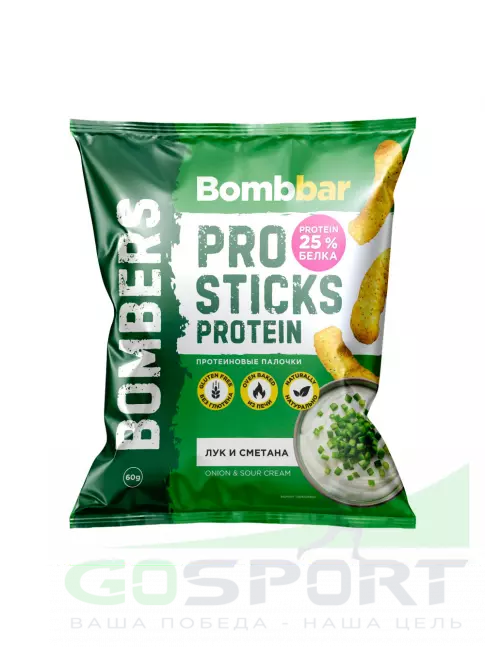 Чипсы BombBar Кукурузные палочки 60 г, Сметана-лук Чипсы BombBar Кукурузные палочки 60 г, Сметана-лук