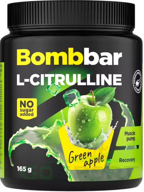Цитруллин BombBar L-Сitrulline 165 г, Зеленое яблоко