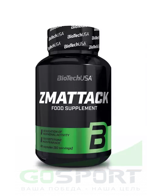 Магний+цинк+B6 BioTechUSA Zmattack 60 капсул Магний+цинк+B6 BioTechUSA Zmattack 60 капсул