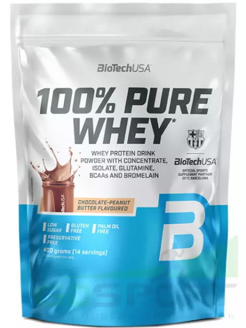 Сывороточный протеин BioTechUSA 100% Pure Whey 400 г, Шоколад-арахисовая паста