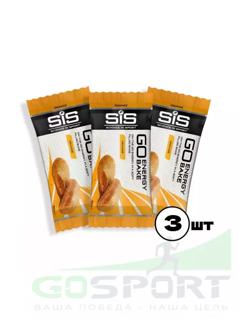 Энергетический батончик SCIENCE IN SPORT (SiS) GO Energy Bake 3 x 50 г, Апельсин