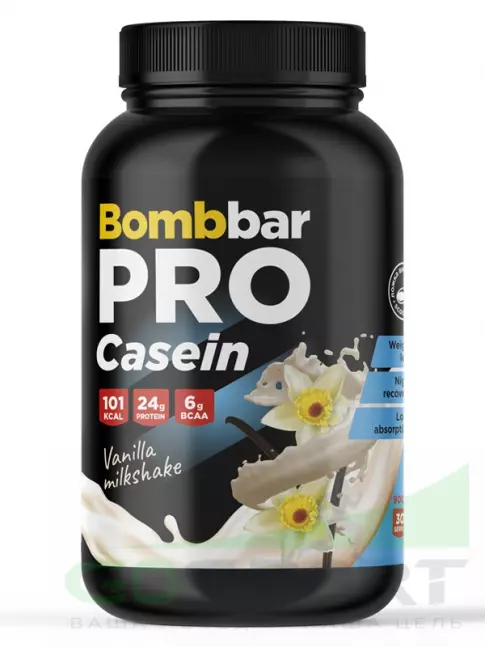 Казеиновый протеин BombBar Pro Casein 900 г, Ванильный милкшейк Казеиновый протеин BombBar Pro Casein 900 г, Ванильный милкшейк