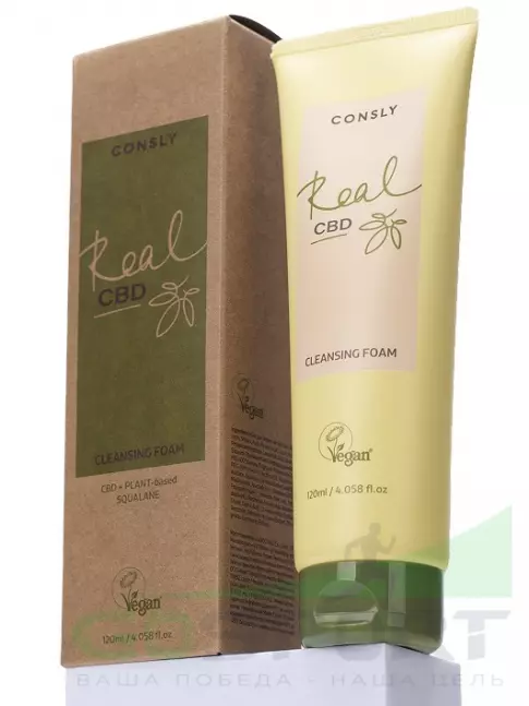 ИМПОРТ CONSLY Vegan «Real CBD» Balancing Purifine CBD and Plant-based Squalane Cleansing Foam 120 мл ИМПОРТ CONSLY Vegan «Real CBD» Balancing Purifine CBD and Plant-based Squalane Cleansing Foam 120 мл