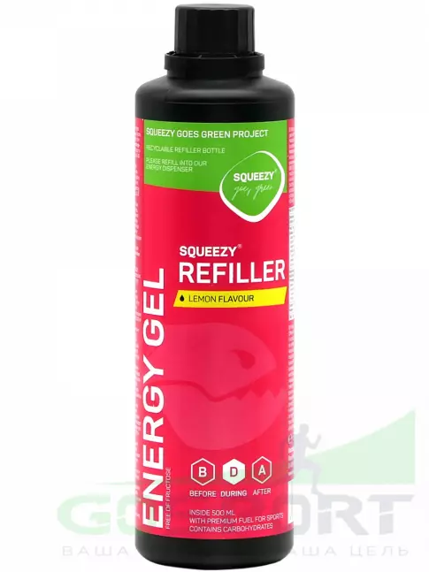 Энергетический гель питьевой SQUEEZY ENERGY GEL no caffeine 500 мл, Лимон