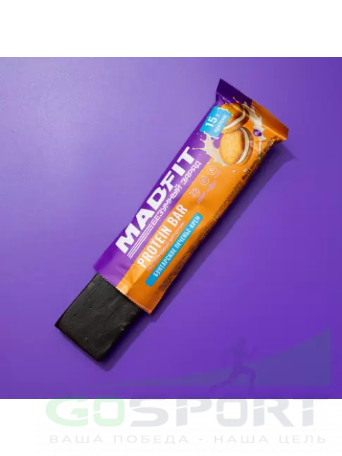 Протеиновый батончик Madfit Батончик неглазированный Protein bar 50 г, Бунтарское печенье-крем