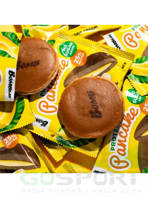 Протеиновый батончик BombBar Панкейк протеиновый 3 х 40 г, Шоколад, Банан, Клубника