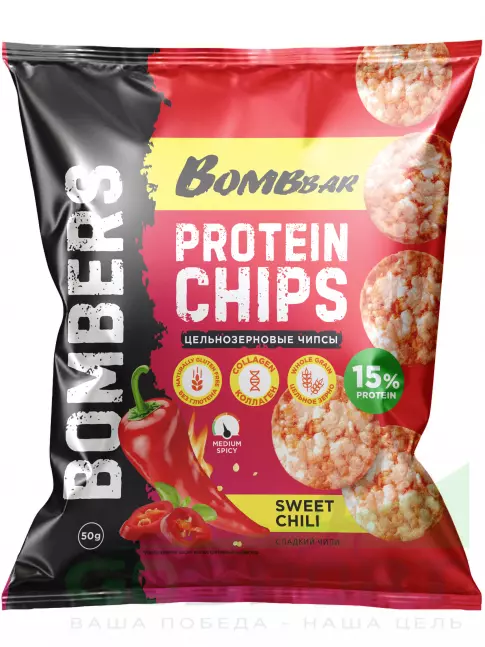 Чипсы BombBar Protein Chips 4 x 50 г, Микс
