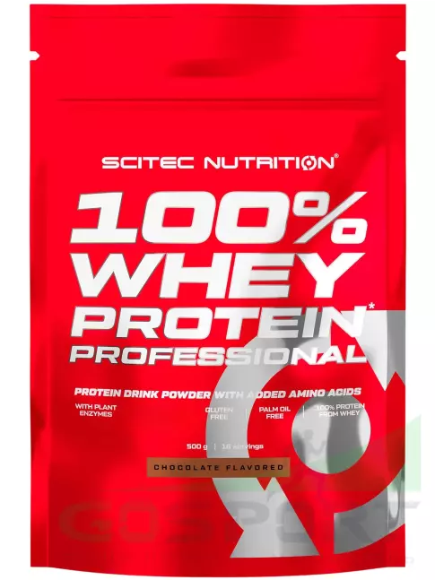 Сывороточный протеин Scitec Nutrition 100% Whey Protein Professional 500 г, Шоколад Сывороточный протеин Scitec Nutrition 100% Whey Protein Professional 500 г, Шоколад