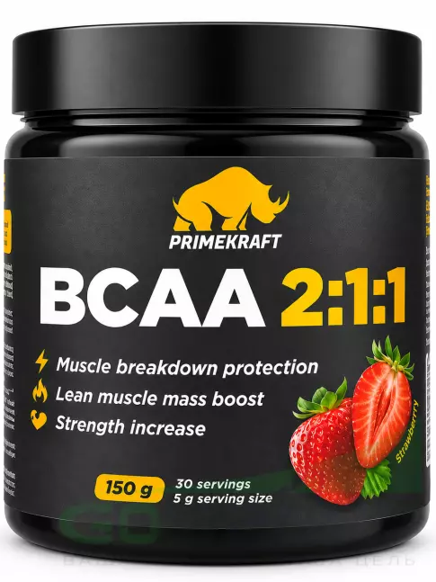 BCAA PRIMEKRAFT BCAA 2:1:1 3900 мг 150 г, Клубника