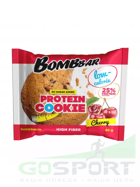 Протеиновый батончик BombBar Protein cookie 40 г, Вишня