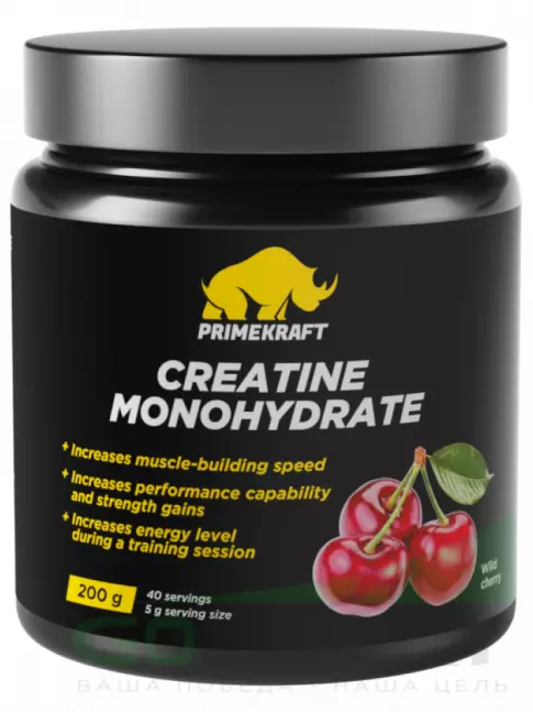Креатин моногидрат PRIMEKRAFT Creatine Monohydrate 4500 mg 200 г, Дикая вишня