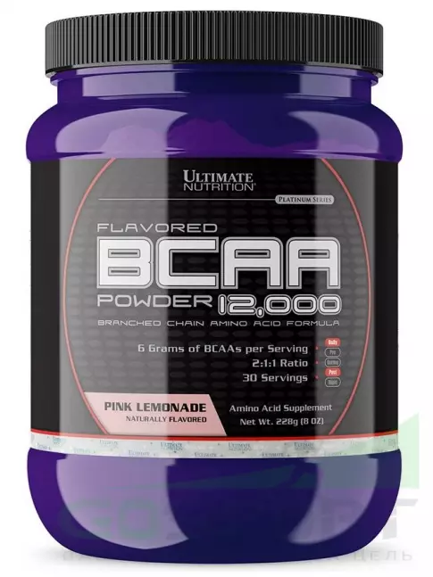 БСАА Ultimate Nutrition BCAA 12000 Powder 228 г, Розовый лимонад