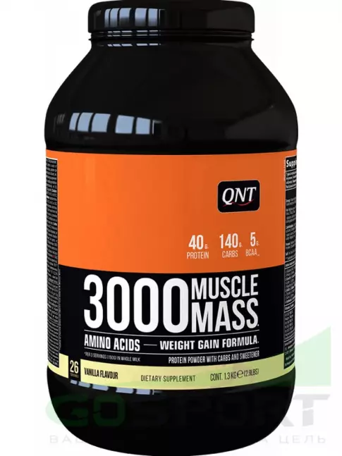 Гейнер QNT MUSCLE MASS 3000 1300 г, Ваниль